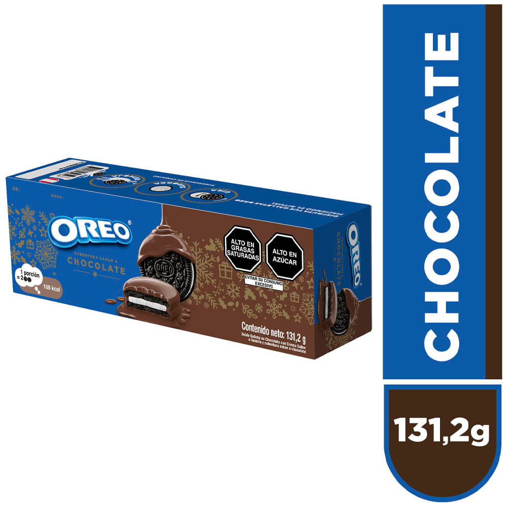 Galletas OREO Navidad Cobertura de Chocolate Caja 131.2g