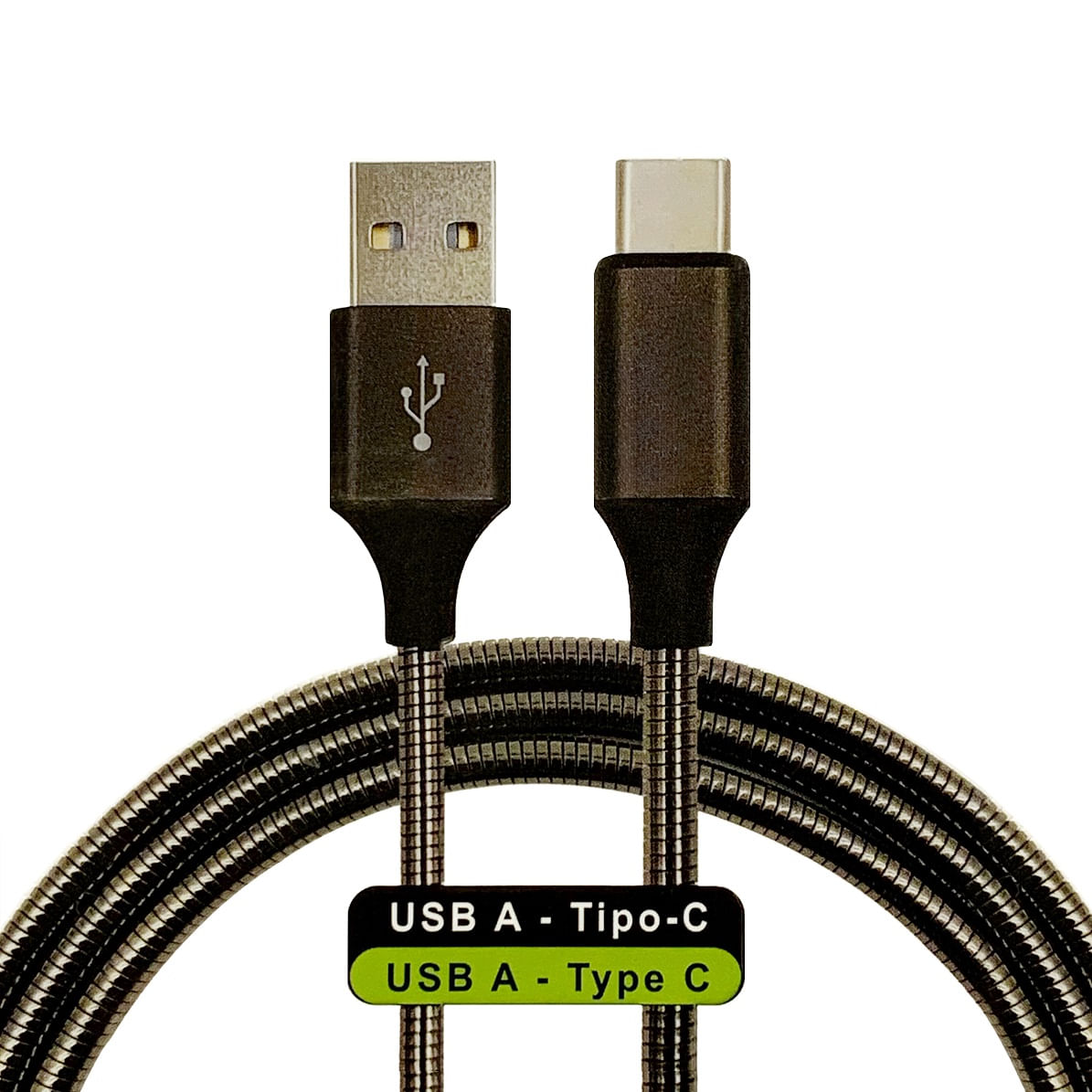 Cable USB A Tipo C 120cm Marca Munaiqui con Recubrimiento Metálico