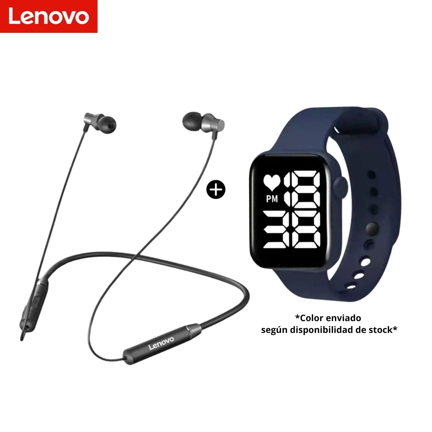 Audifonos Bluetooth Lenovo HE05 mas Reloj Led Watch