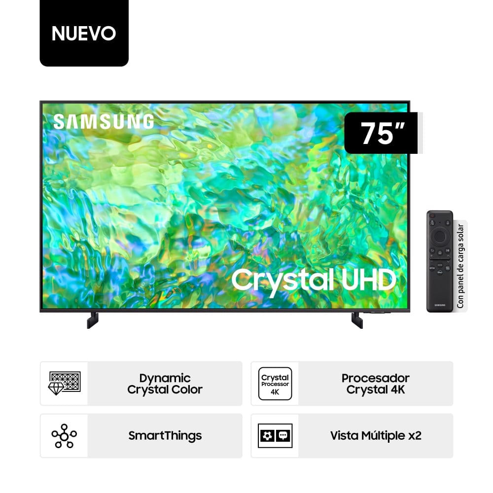 Televisor Samsung Smart Tv 75" Crystal Uhd 4k Un75cu8000 (2023)