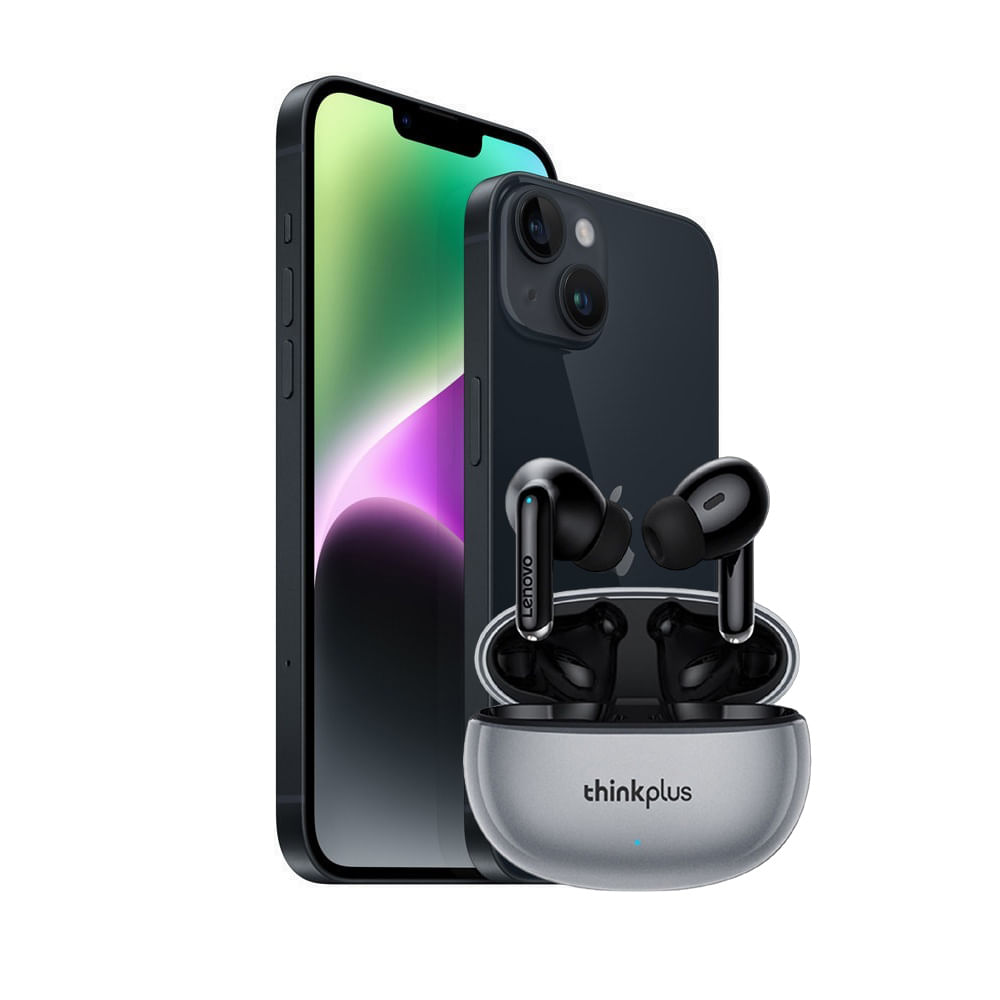 Combo iPhone 14 c/CHIP 128GB 6GB + Auricular Lenovo Thinkplus XT88