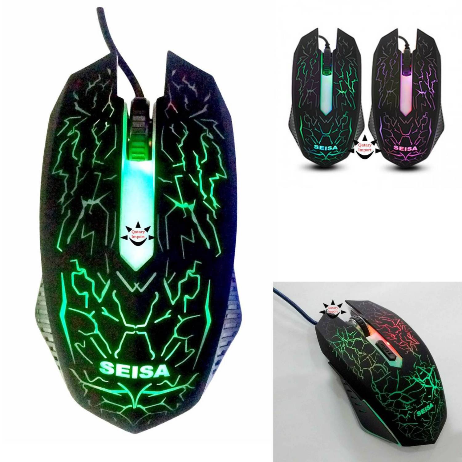 Mouse Óptico Gamer Camaleon Cambia Color LED Ergonómico