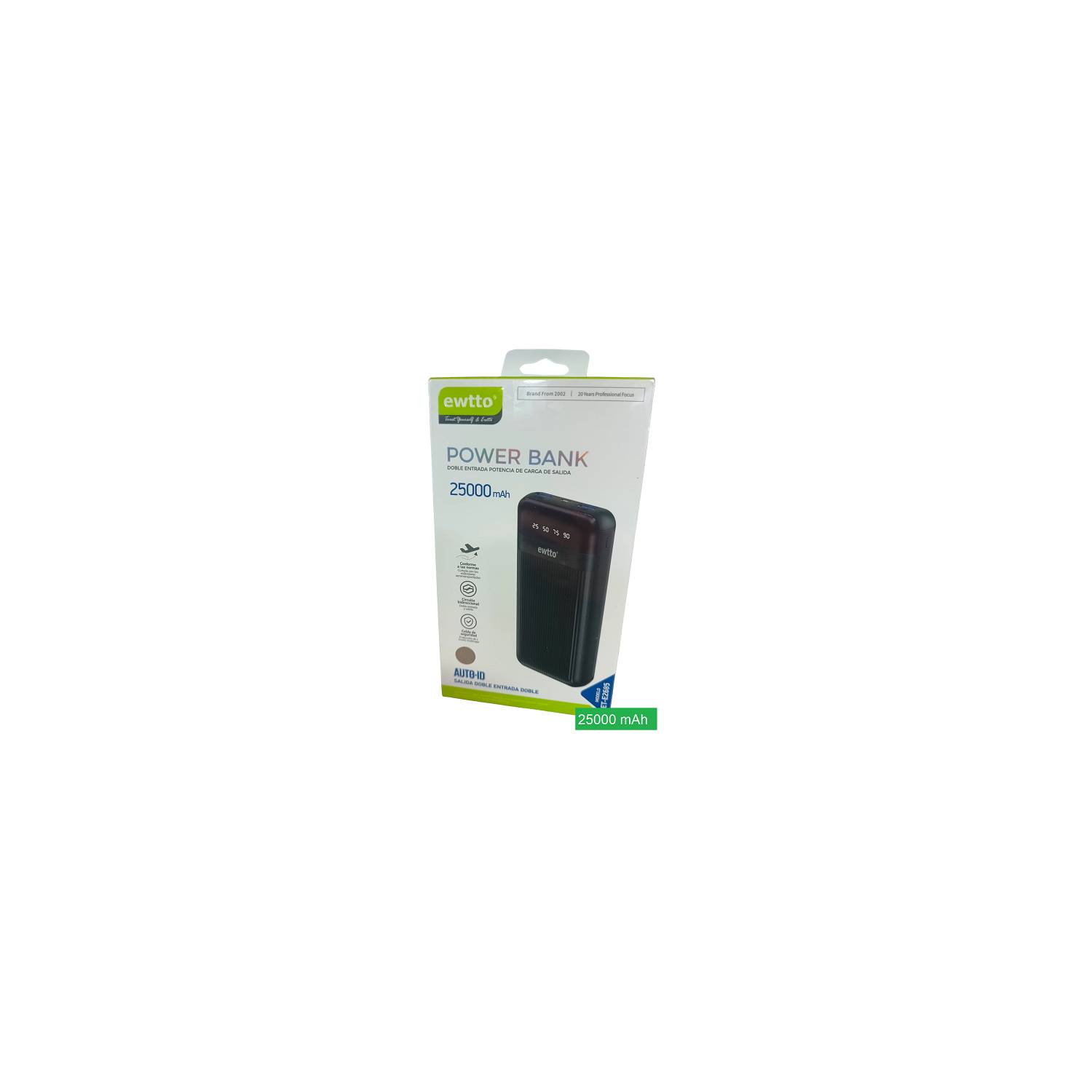 Batería Externa Ewtto Power Bank 25000 Mah Negro