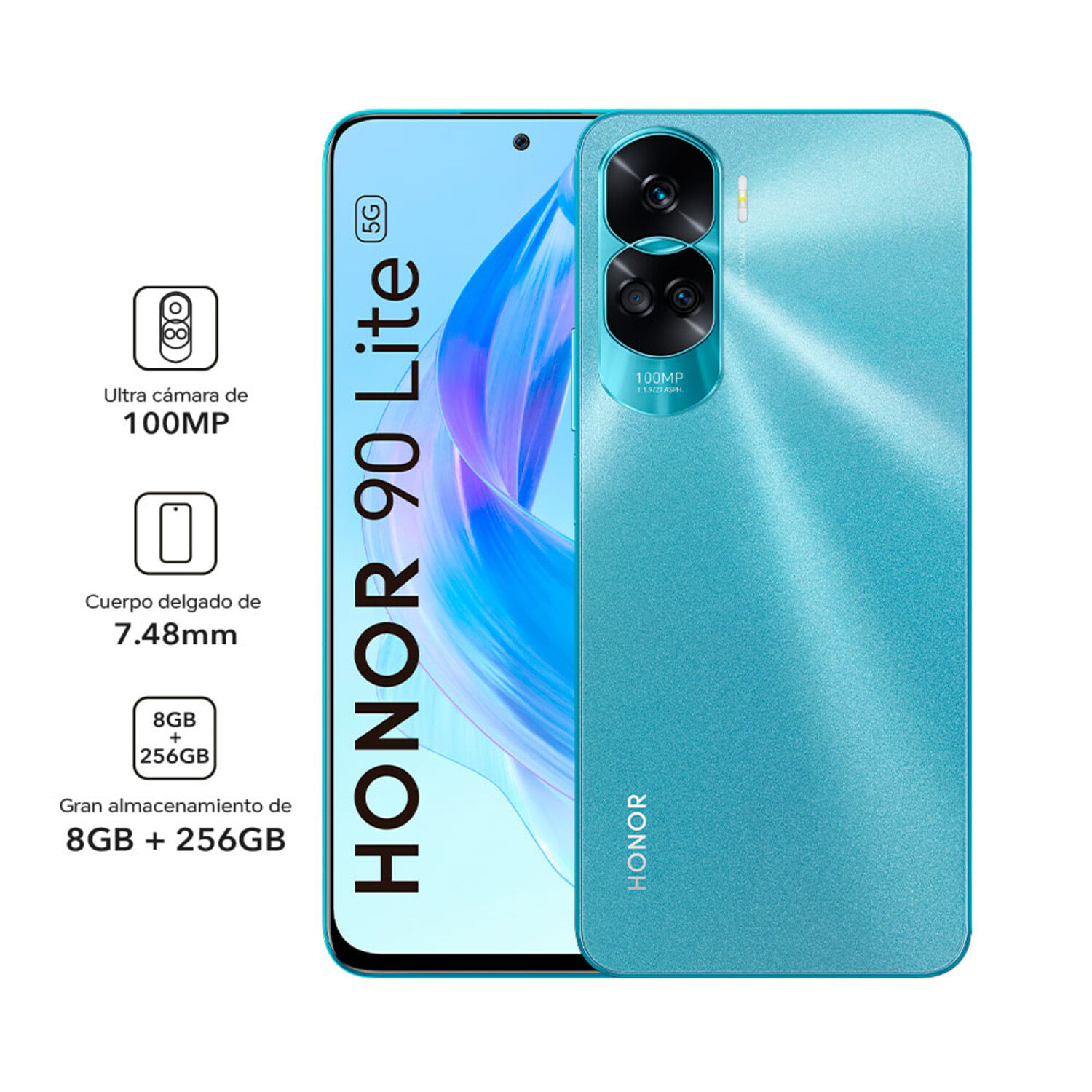 Smartphone HONOR 90 Lite Aquamarino 8GB+256GB Dual Sim