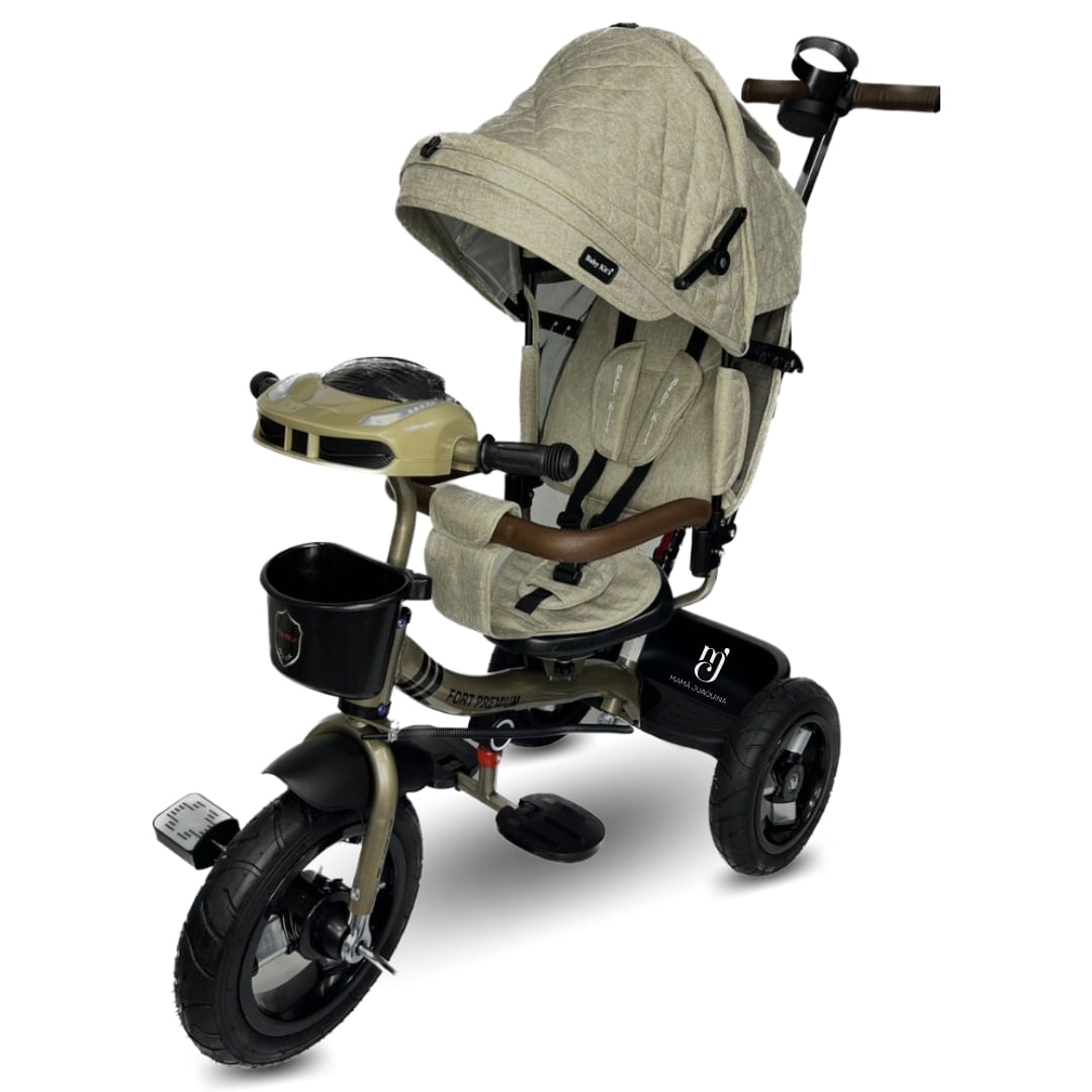 Triciclo Guiador 3 en 1 Baby Kits Fort Premium Usb Beige