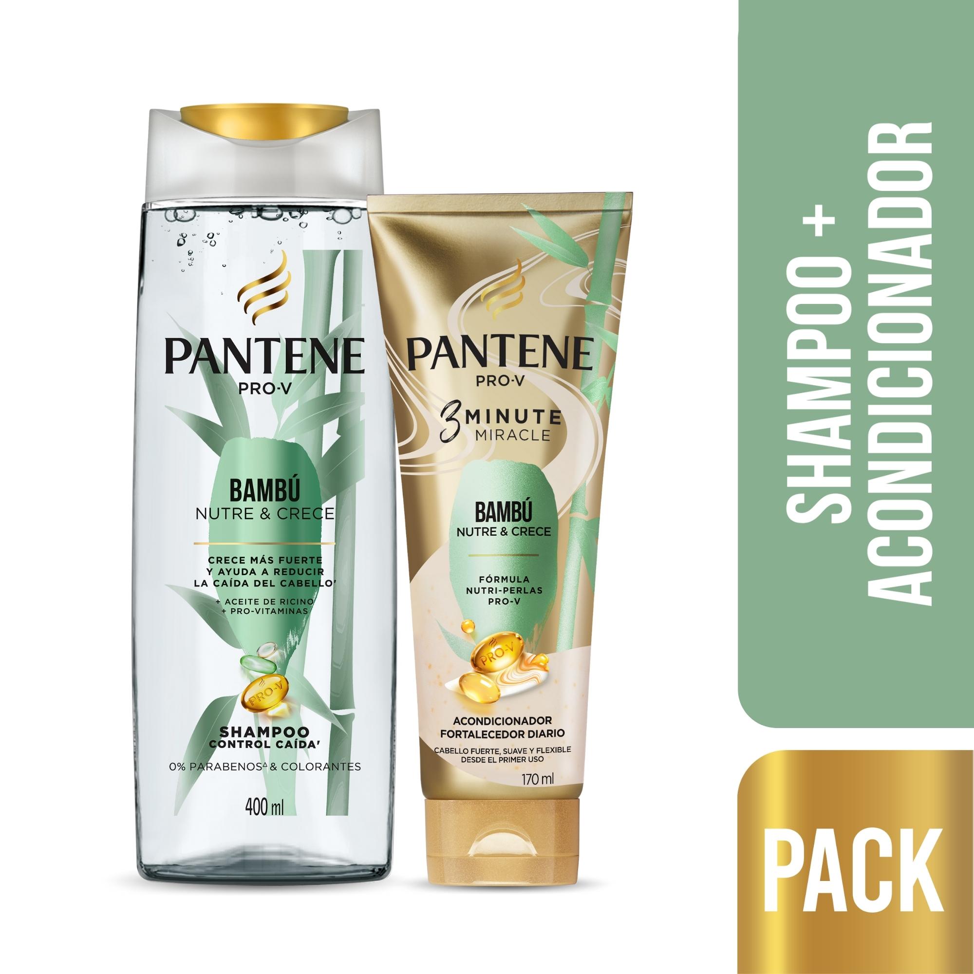 Pack Pantene Pro-V Bambú: Shampoo 400ml + Acondicionador 3 Minute Miracle 170ml