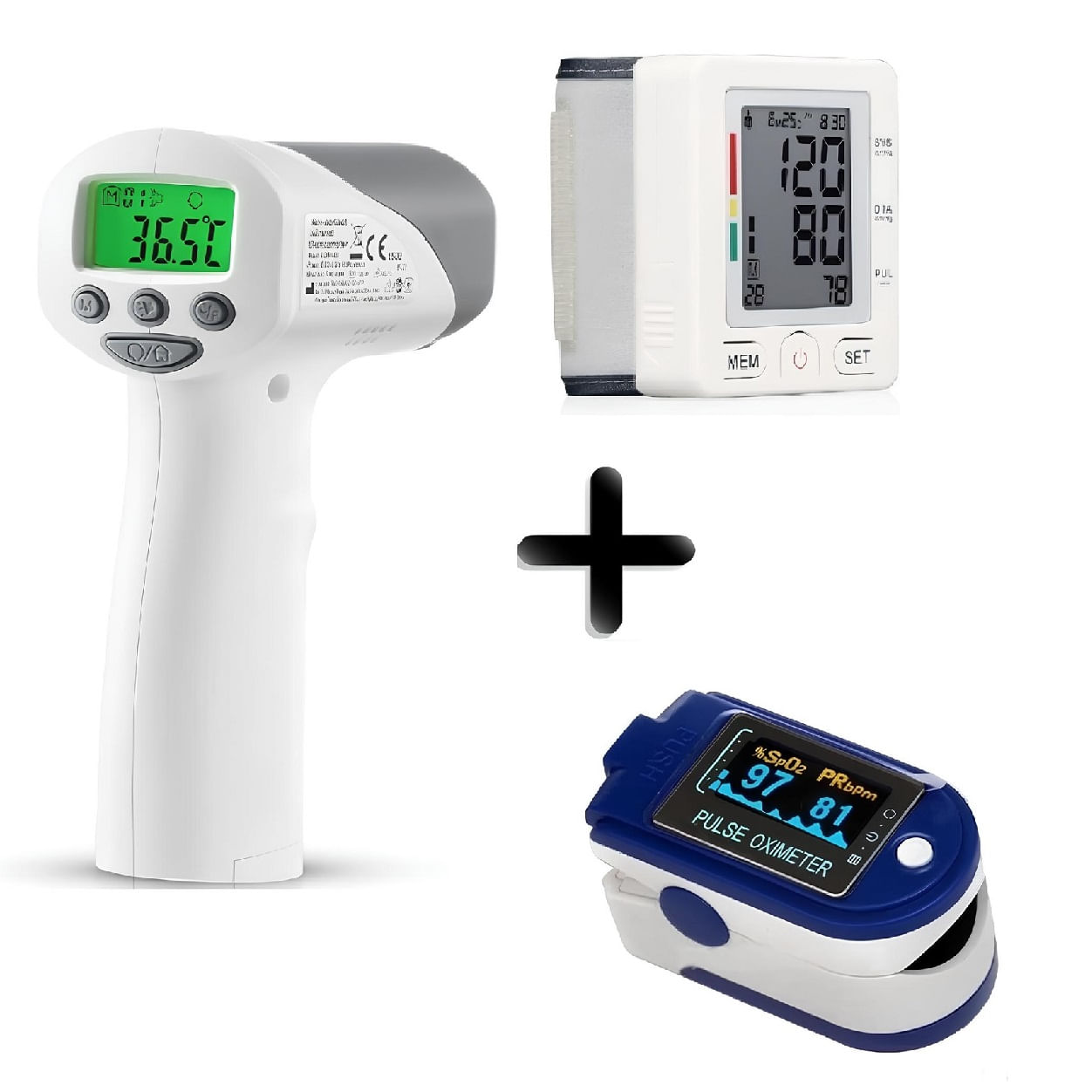 Combo protección : Termometro + Oximetro + Tensiometro