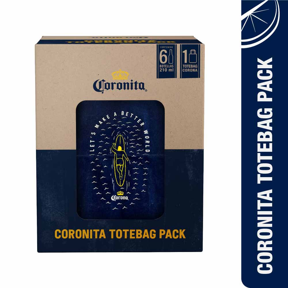 Pack Cerveza CORONITA Botella 210ml Sixpack + Tote Bag