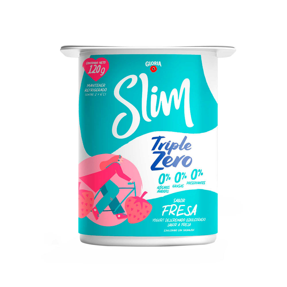 Yogurt GLORIA Slim Sabor a Fresa Vaso 120g