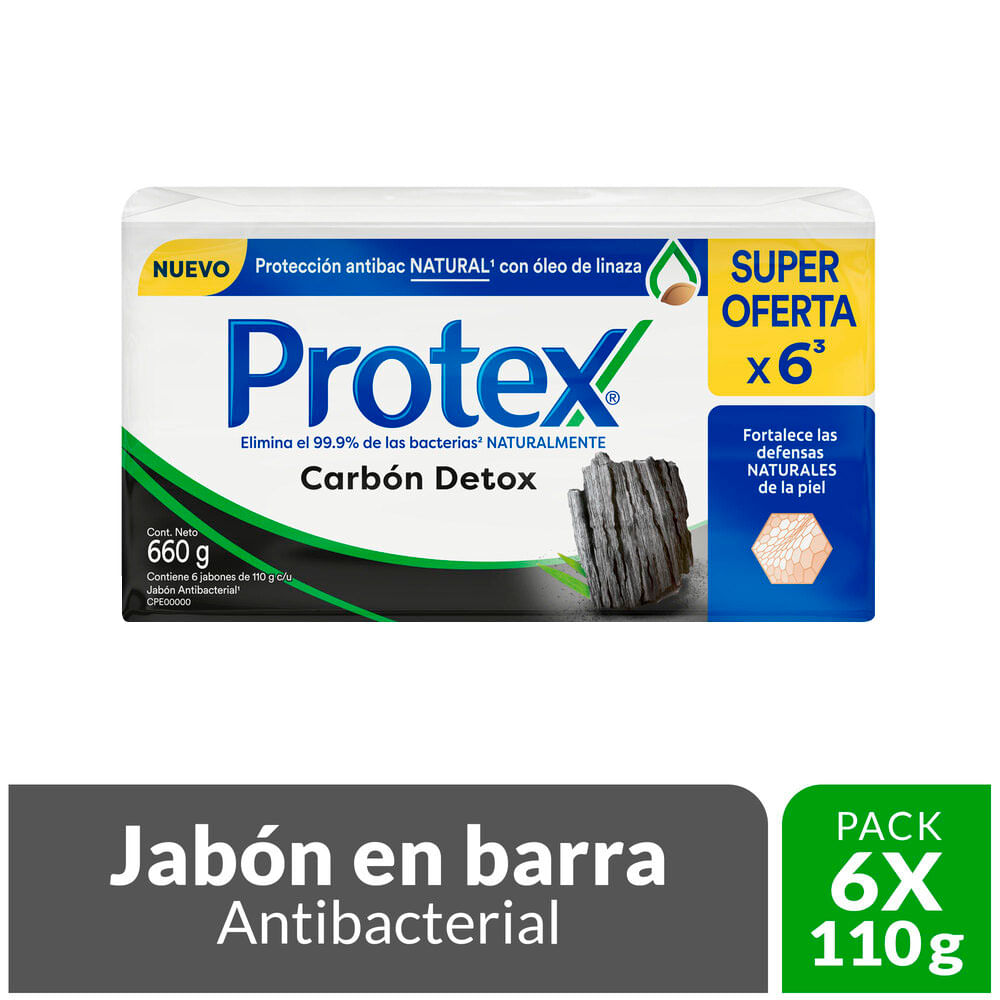 Jabón en Barra PROTEX Carbón Detox 6x110g