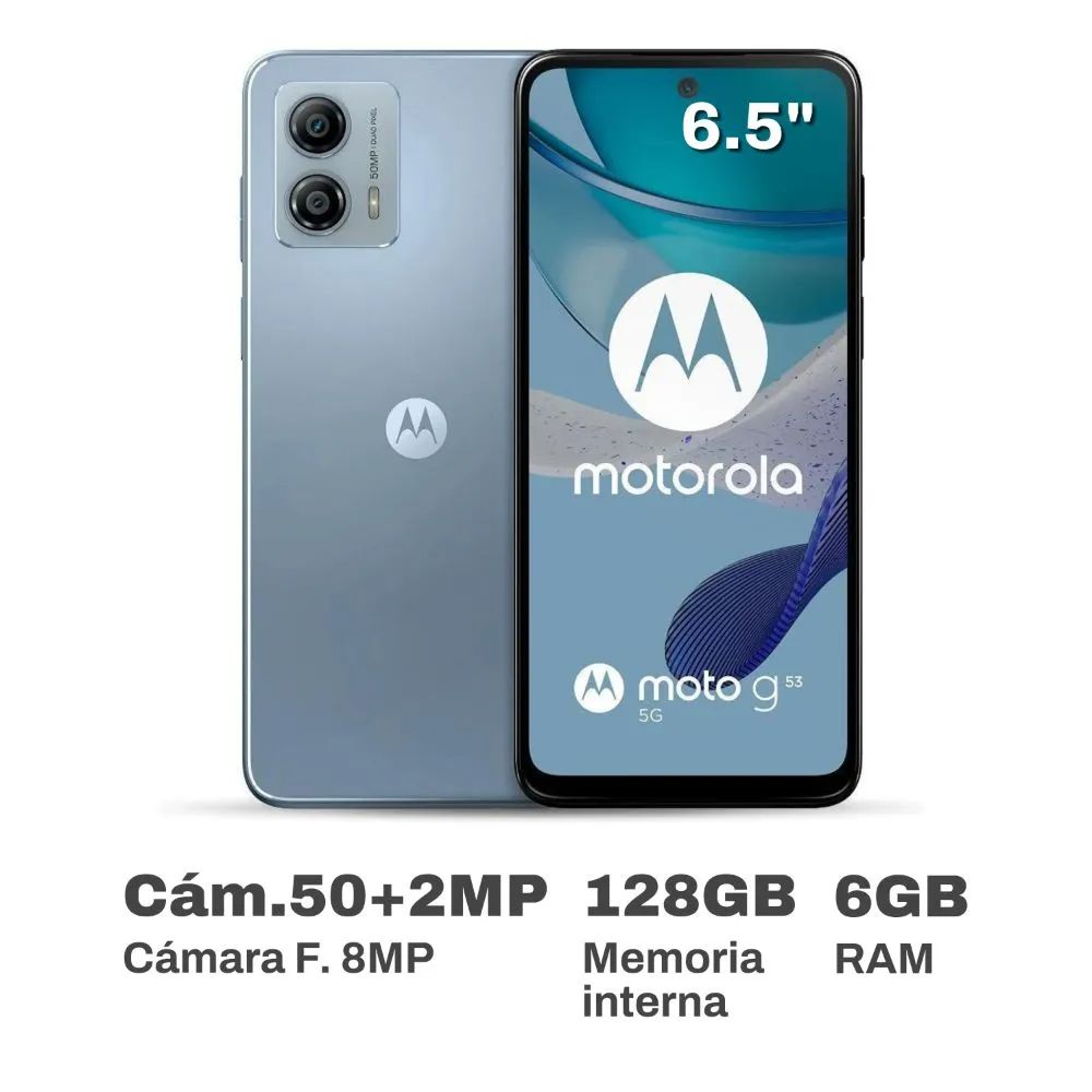 Celular Motorola G53 6.5" 6GB RAM 128GB Plata Artica