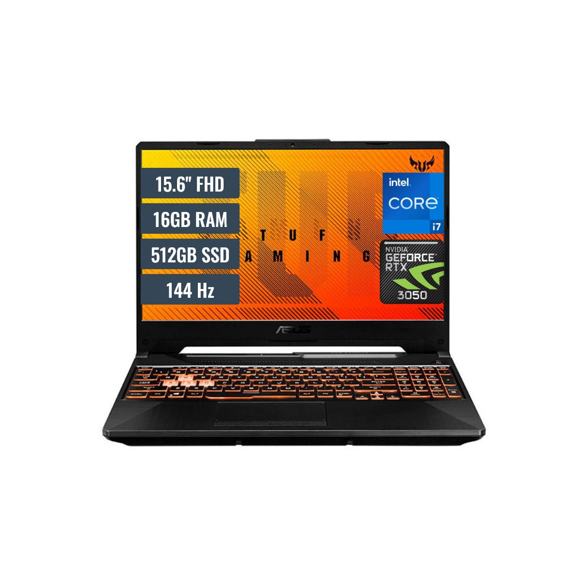 Laptop Asus TUF Gaming F15 FX506H Intel Core i7-11800H 16GB RAM 512GB SSD RTX 3050TI 15.6 Full HD