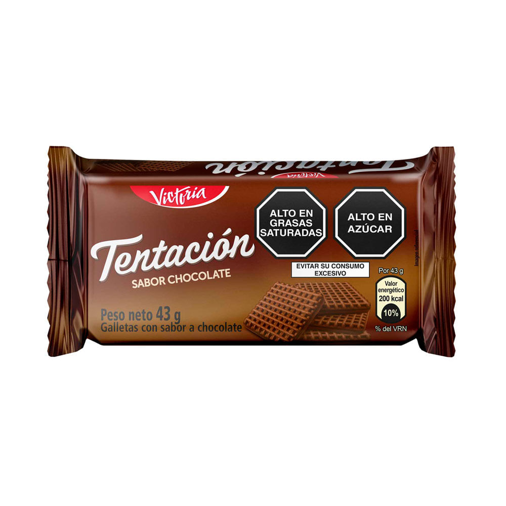 Galleta VICTORIA Tentación Sabor de Chocolate Bolsa 43g Paquete 6un