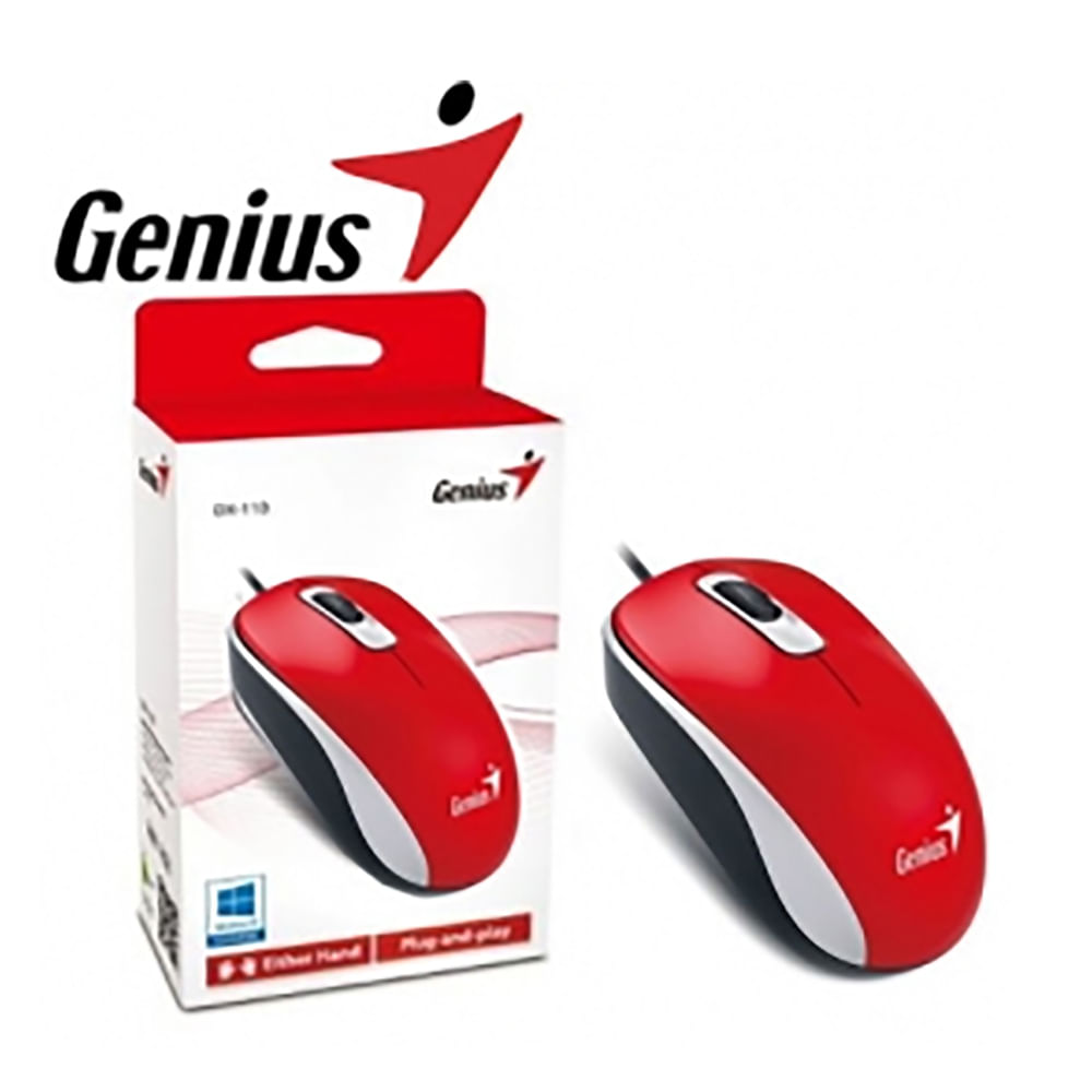 Mouse Genius Dx-110 Usb Optico 1000 Dpi Rojo