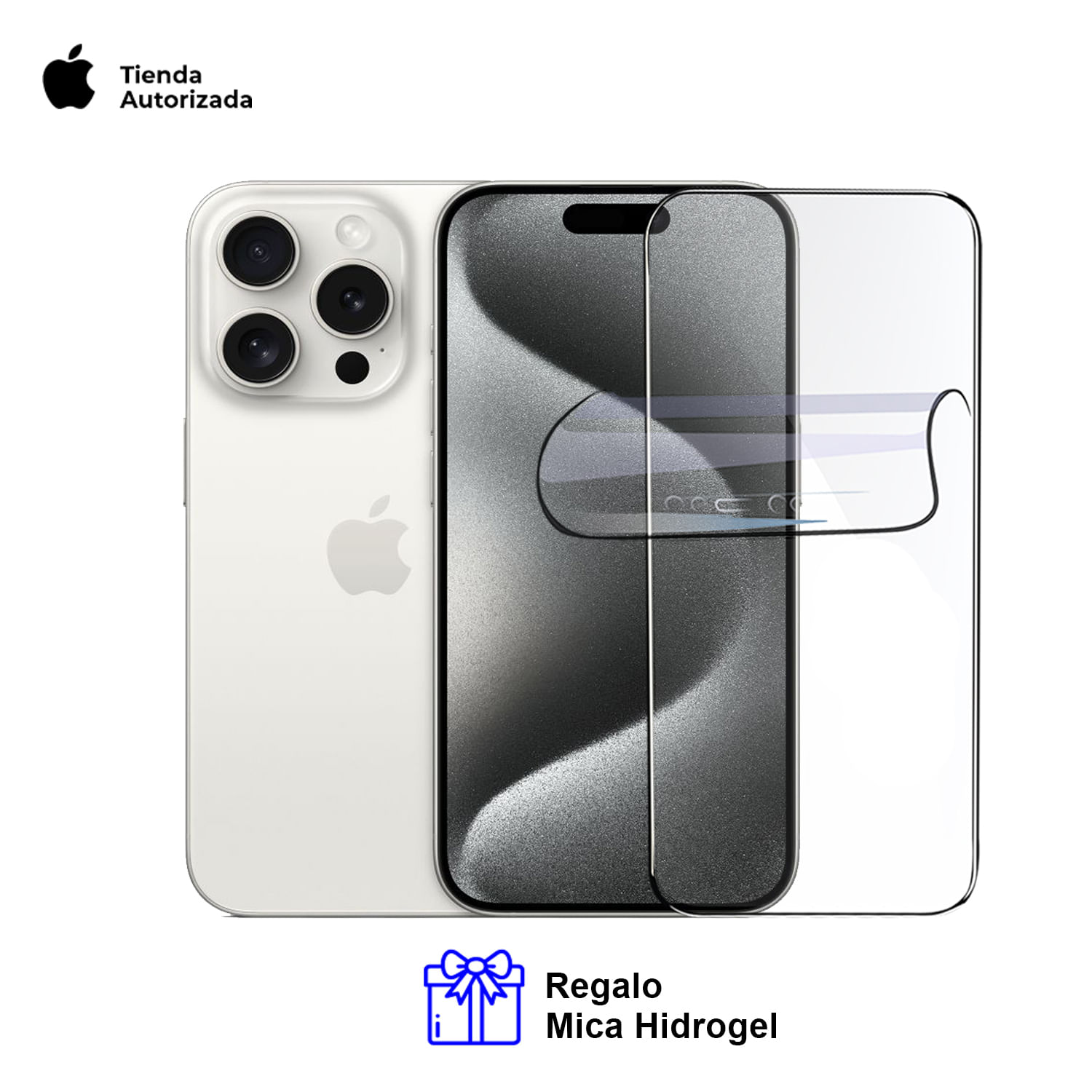 Apple Iphone 15 Pro Max 256Gb Titanio Blanco Esim con Mica Hidrogel