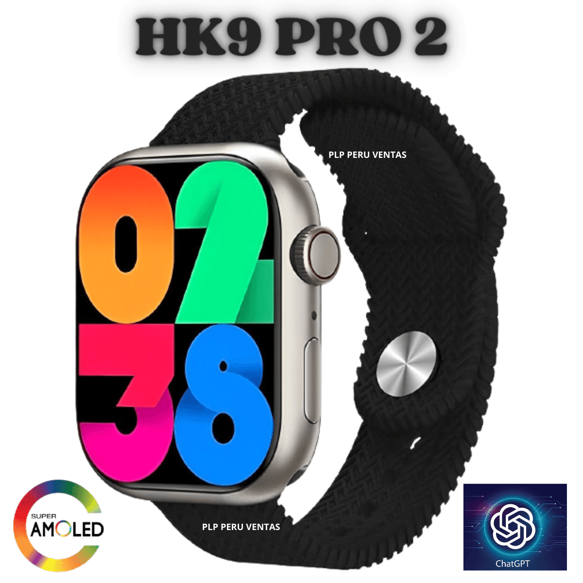 Smartwatch Hk9 Pro 2 Generacion Chat GPT Amoled Negro