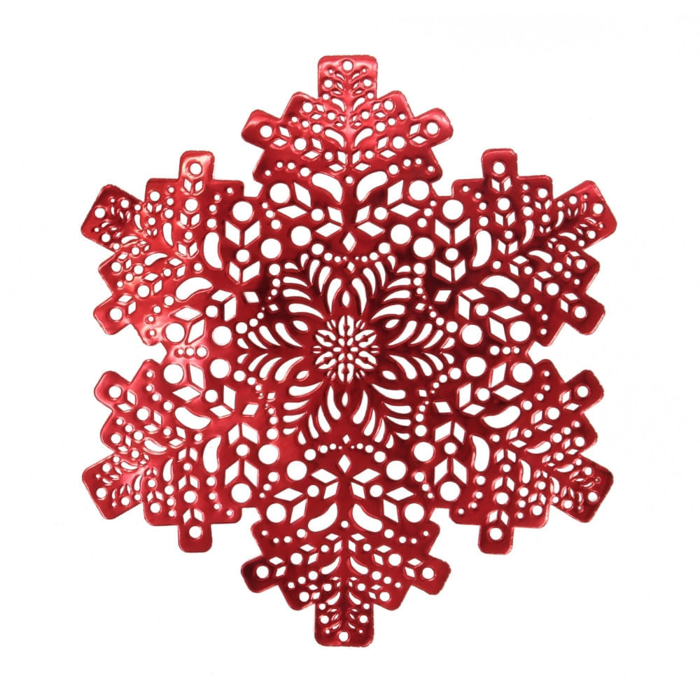 Individual Colección Roja Copo de Nieve Rojo 38x41cm