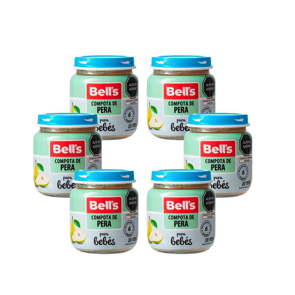 Pack Compota de Fruta BELL'S Pera Frasco 113g x 6un