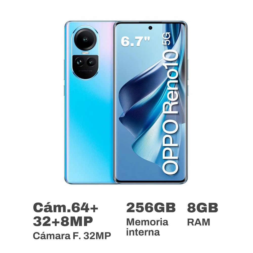 Celular Oppo Reno 10 6.7" 8GB RAM 256GB Azul