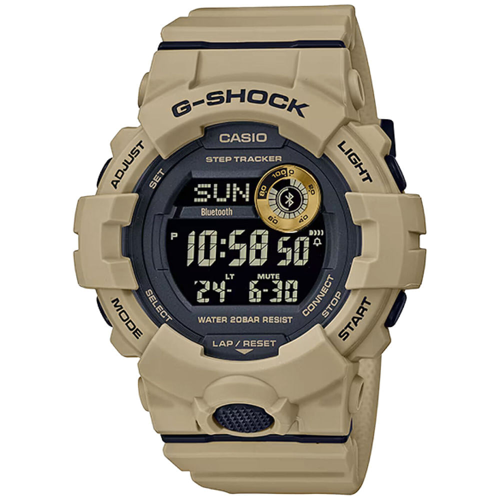 Reloj Casio G-Shock GBD800UC-5 Digital Bluetooth Luz Led Resina Beige