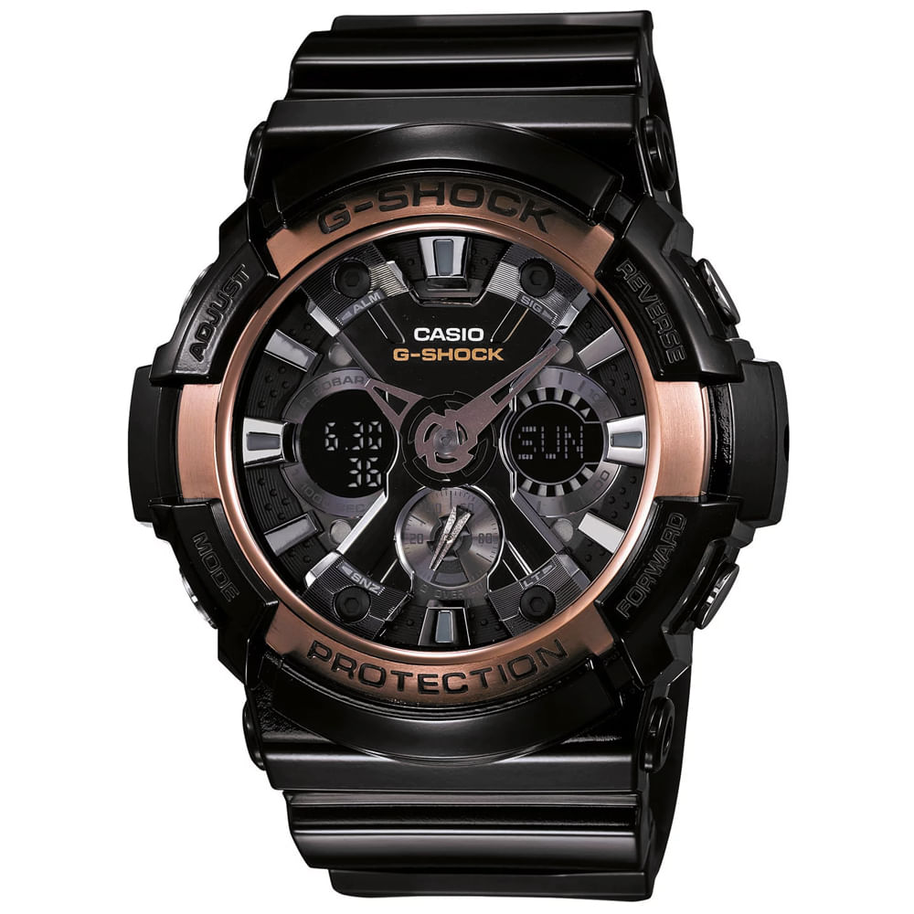 Reloj Casio G-Shock GA200RG-1A Analógico Digital Luz Led Resina Negro