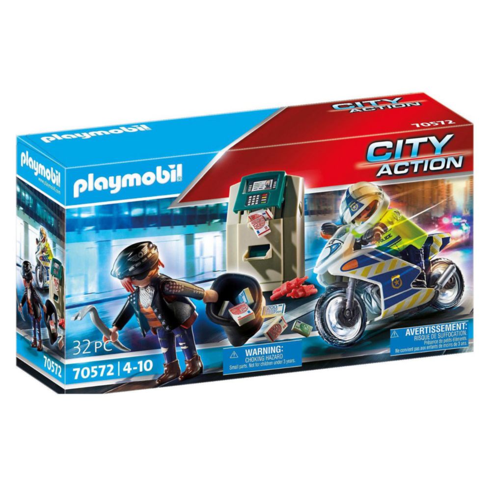 Set De Juego Playmobil City Action Persecucion En Moto A Ladrón