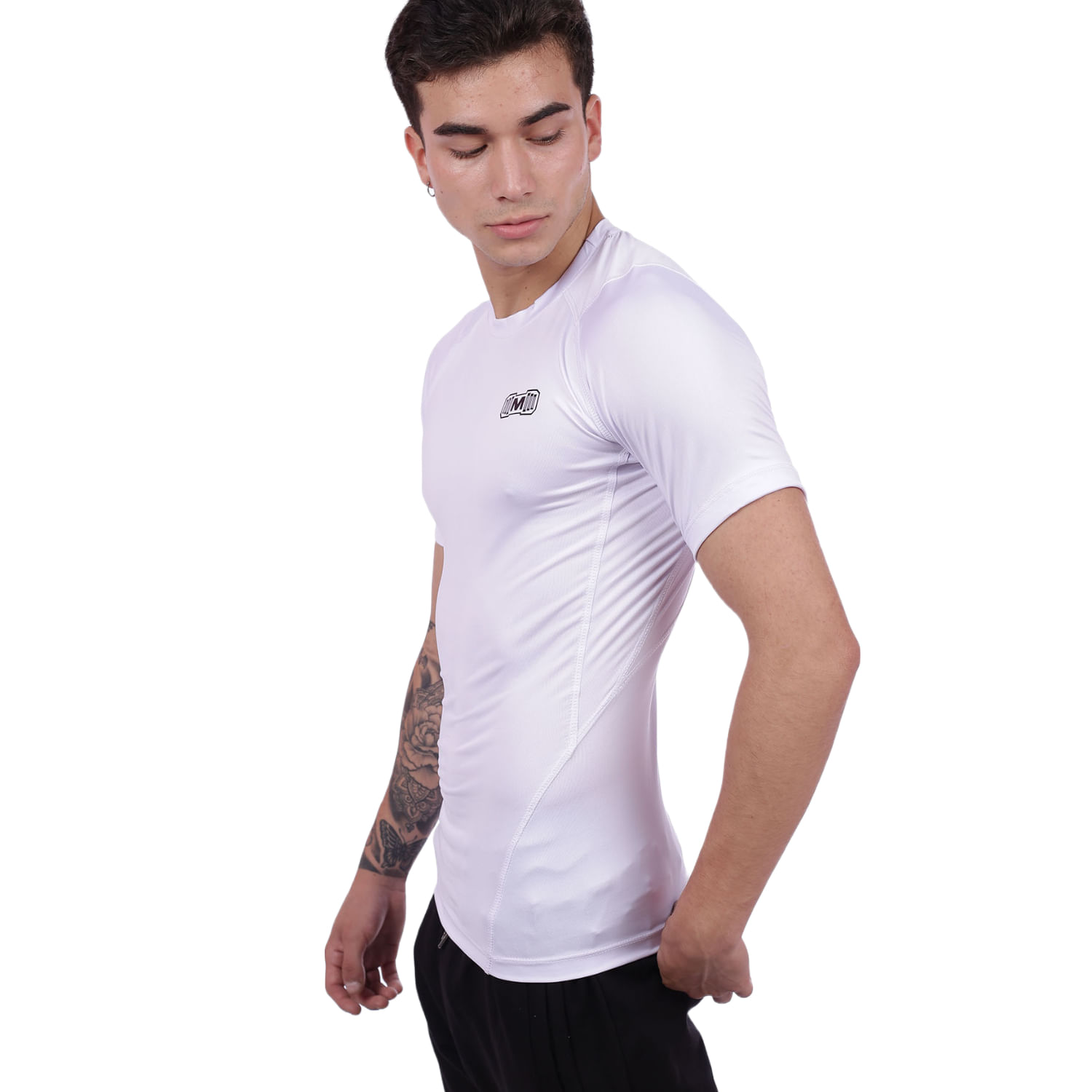 Polo Deportivo de Compresión Manga Corta Muscle Museum Blanco para Hombre