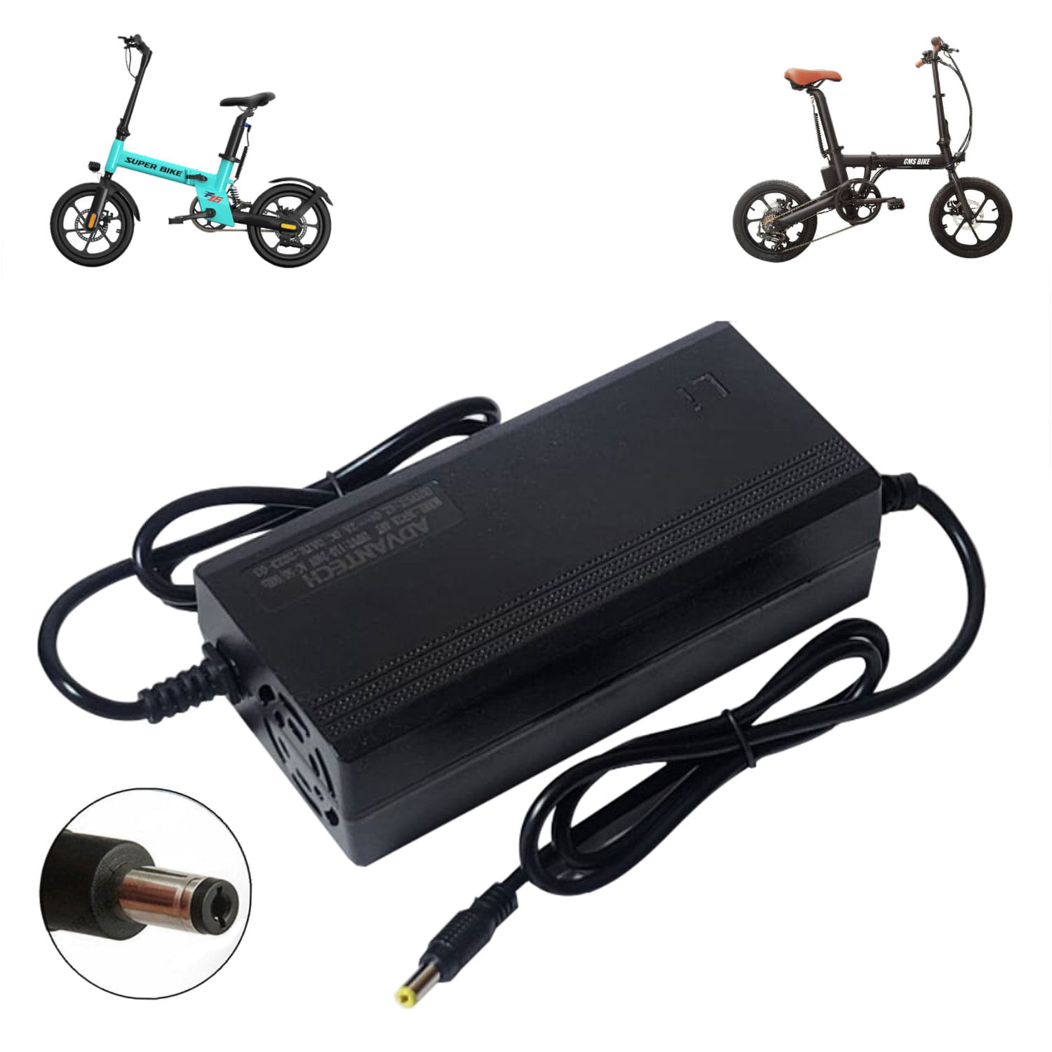 Cargador Para Bicicleta Eléctrica de 42V 2A con Batería de Litio de 36V
