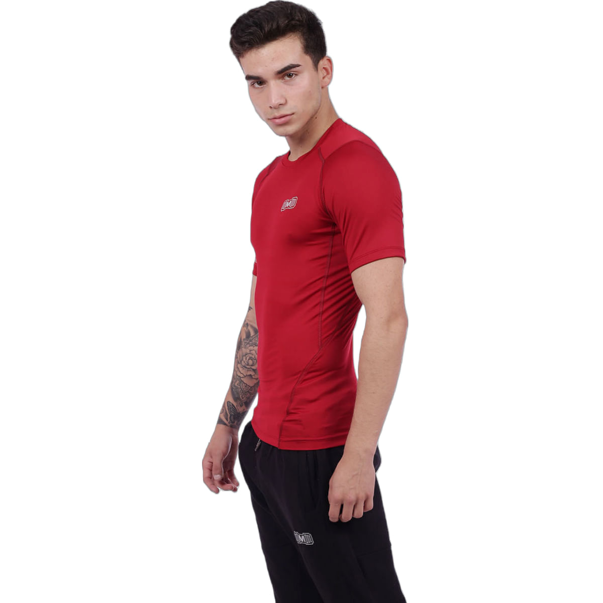 Polo Deportivo de Compresión Manga Corta Muscle Museum Rojo para Hombre