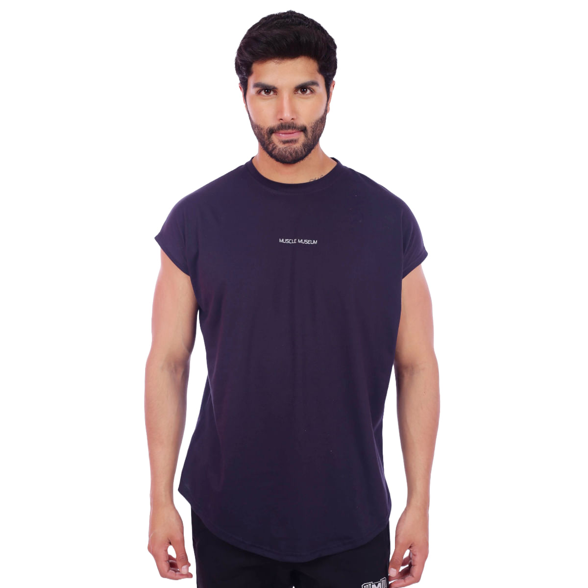 Polo Muscle Tee Manga Cero Muscle Museum Azul Oscuro para Hombre