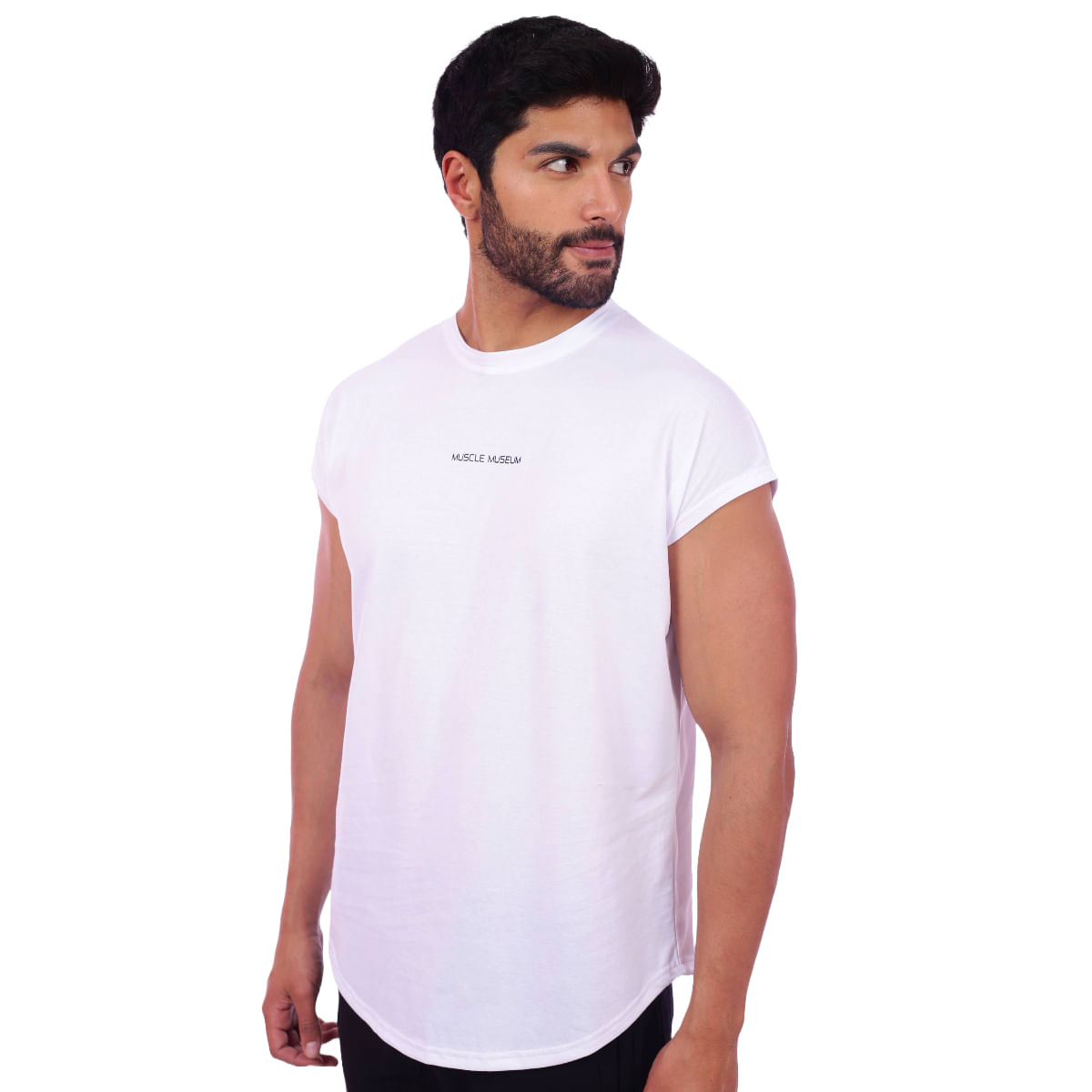 Polo Muscle Tee Manga Cero Muscle Museum Blanco para Hombre