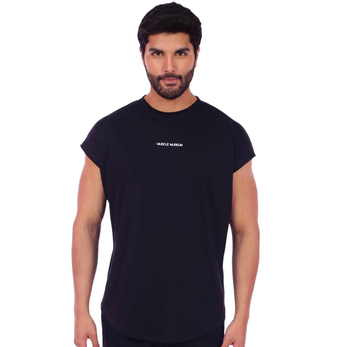 Polo Muscle Tee Manga Cero Muscle Museum Negro para Hombre