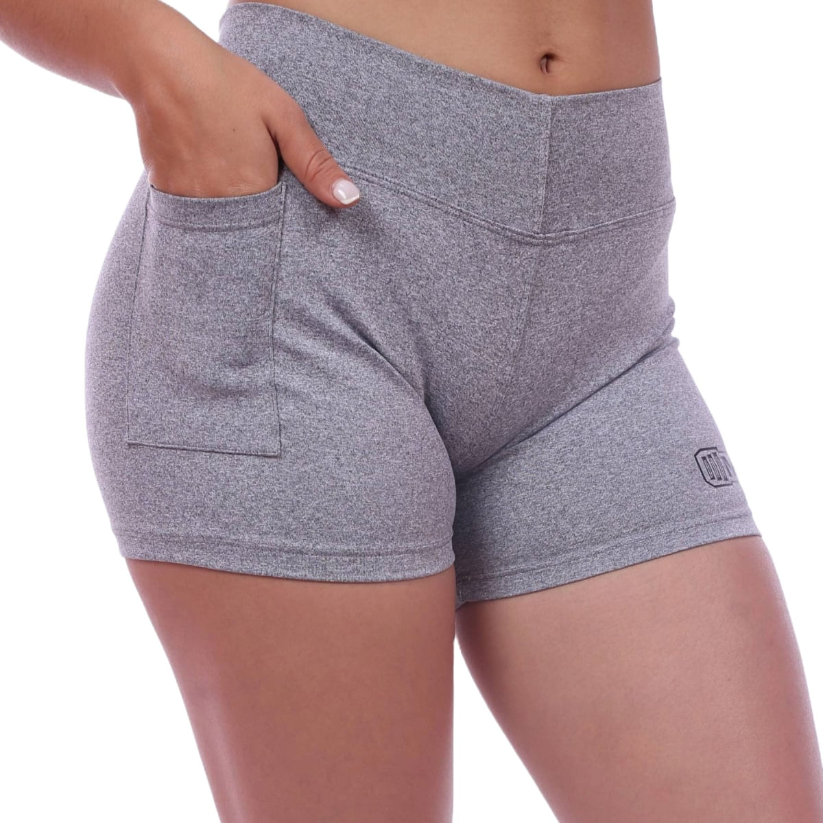 Short Pantaloneta con Bolsillo Lateral Muscle Museum Plomo Jaspeado para Mujer