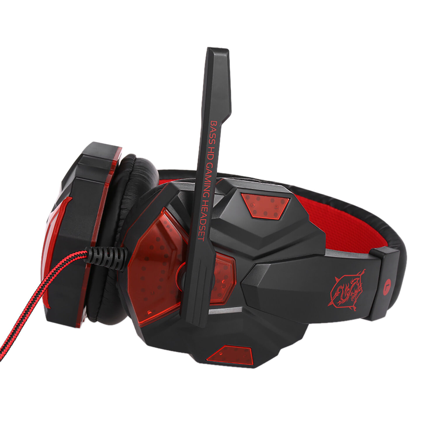 Audifonos Para Juegos Audifonos Supraaurales Con Cable Para Pc Portátil Rojo
