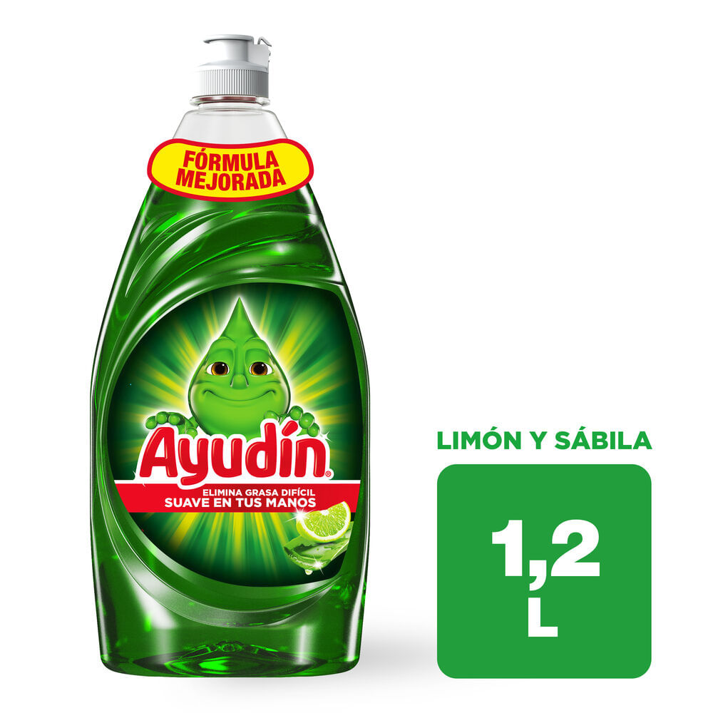 Lavavajillas Líquido AYUDÍN Limón y Sábila Botella 1.2L