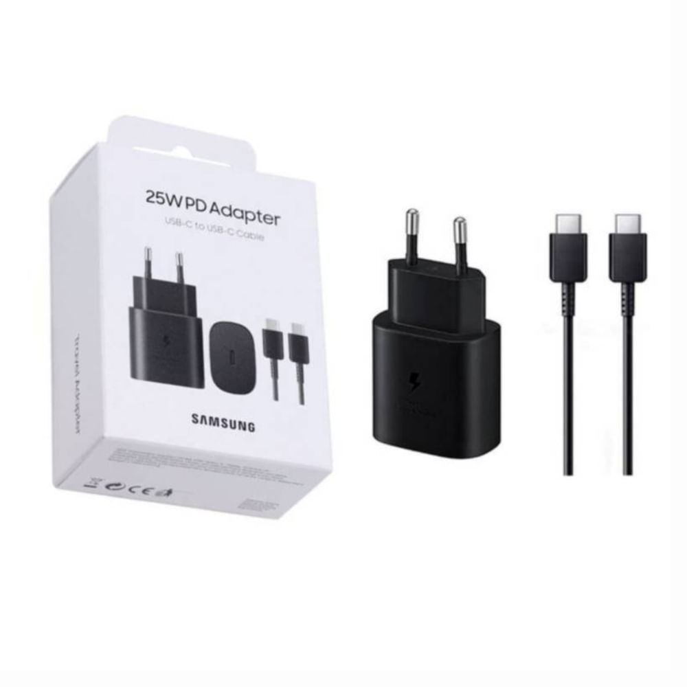 Cargador Samsung 25W USB C Con Cable - Negro
