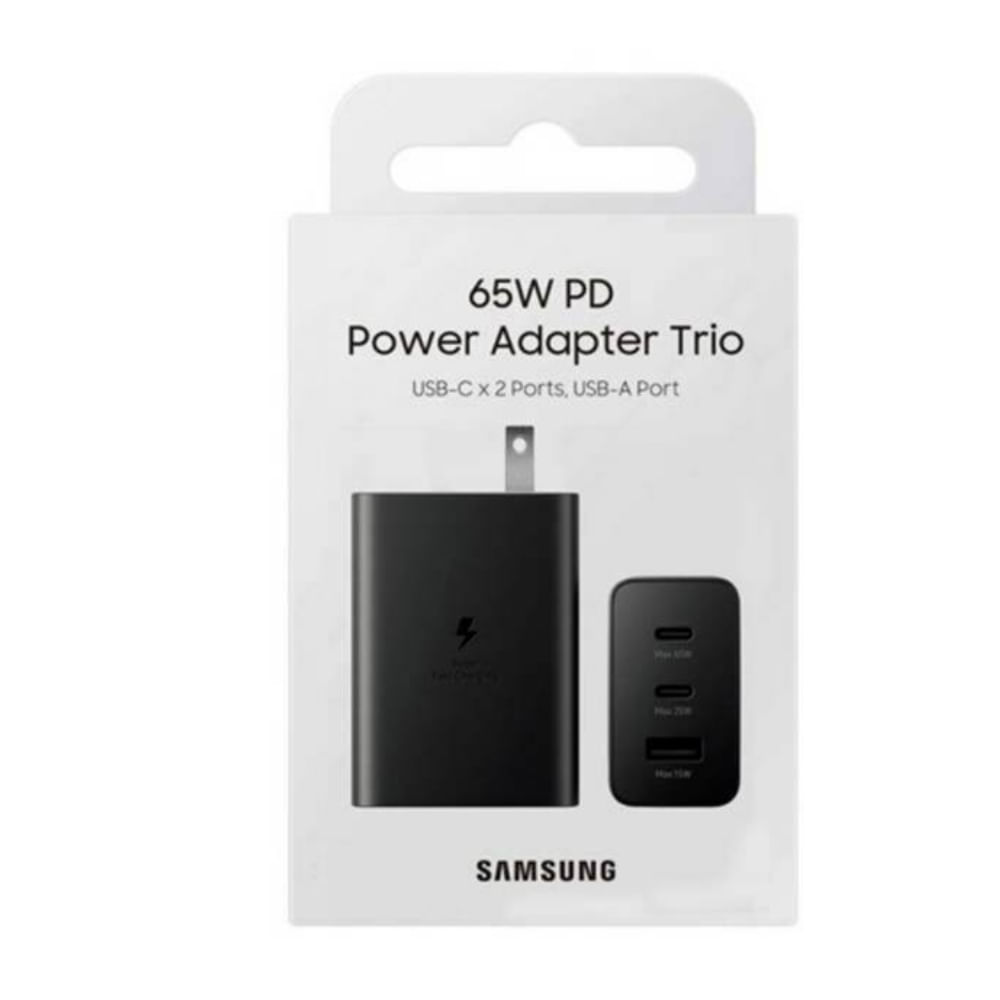 Cargador Samsung Power Adapter Trio 65W USB-C - Negro