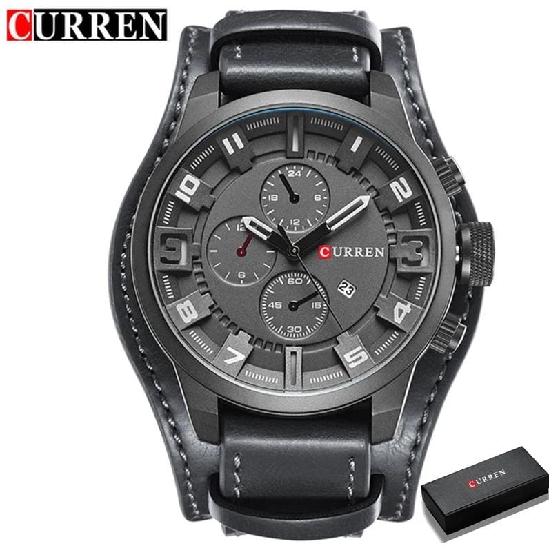 Reloj Curren Cuero Negro Doble Correa Cur-11