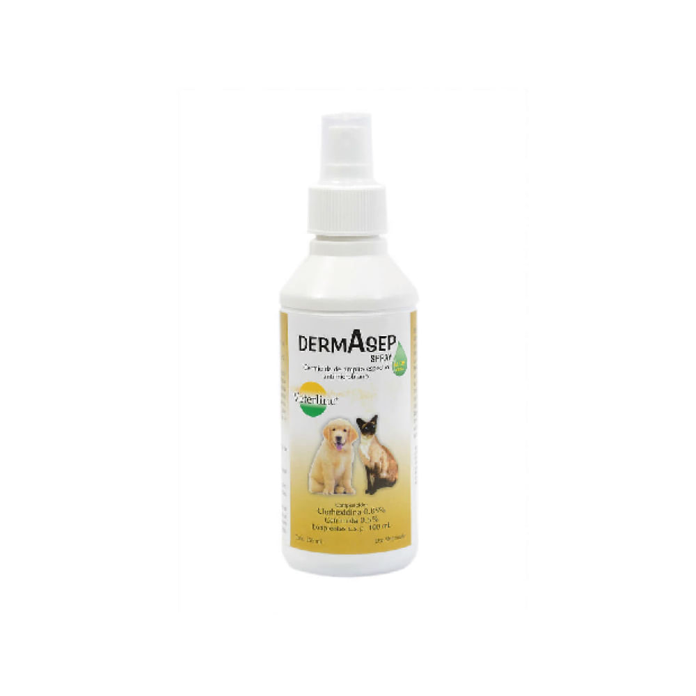 Dermasep Spray 265ml Antimicrobiano con Clorhexidina para Mascotas