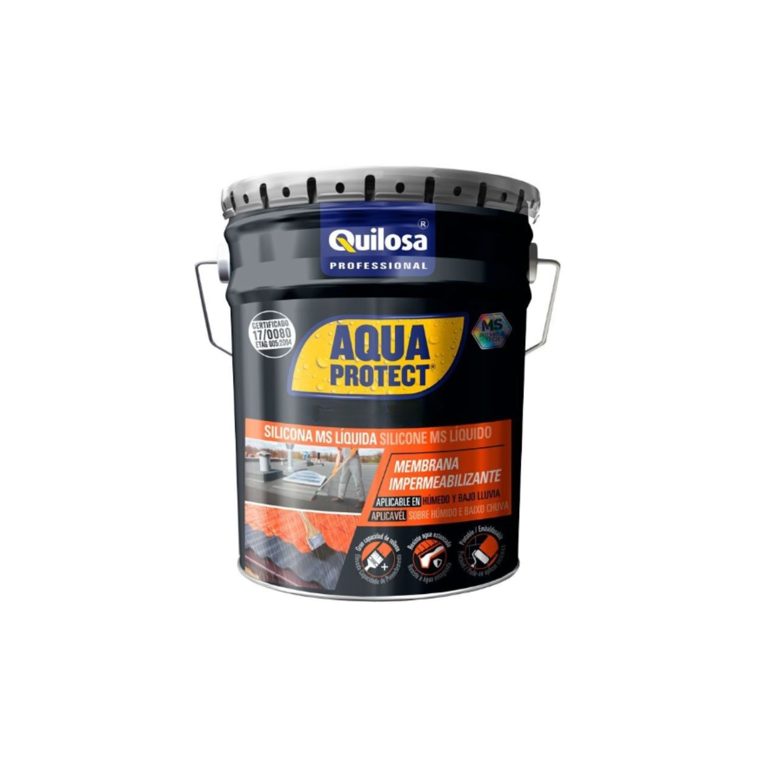 Impermeabilizante Quilosa Aquaprotec Silicona Ms Líquida 5 Kg Gris