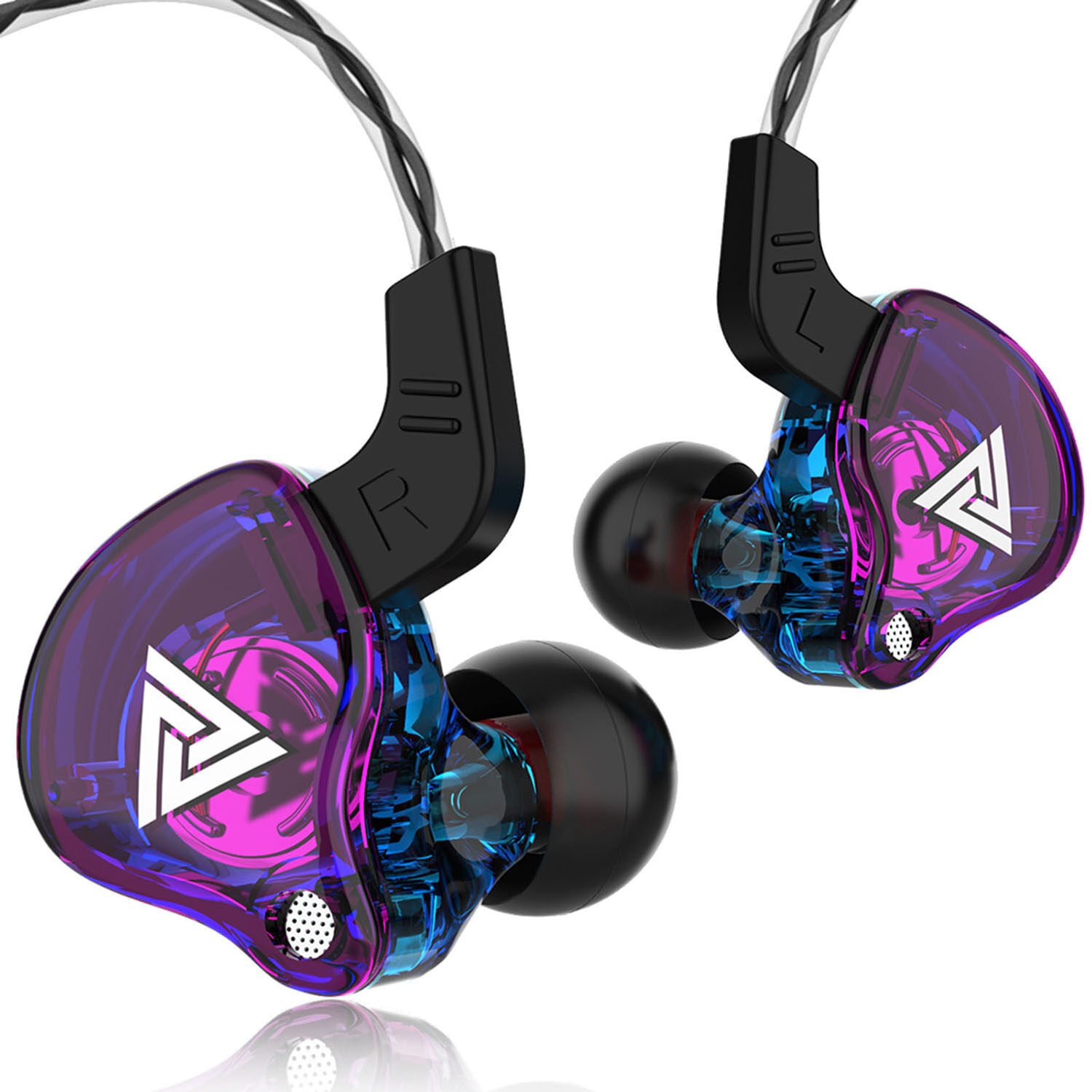 Audifonos In Ear Qkz Ak6 Universal Hifi Con Micrófono Púrpura