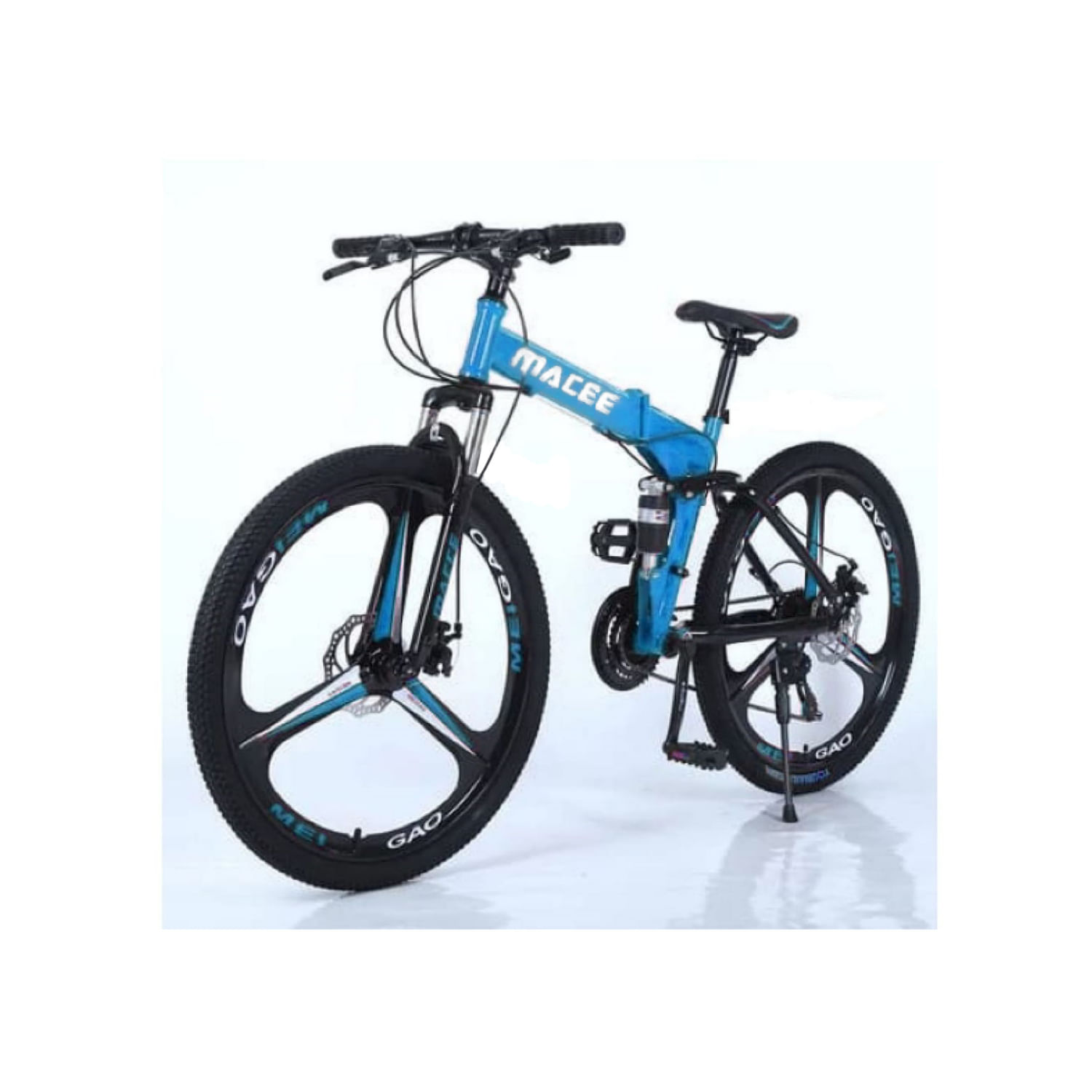 Bicicleta Montañera Plegable MACEE Aro 26 Tres Cuchillas Color Azul