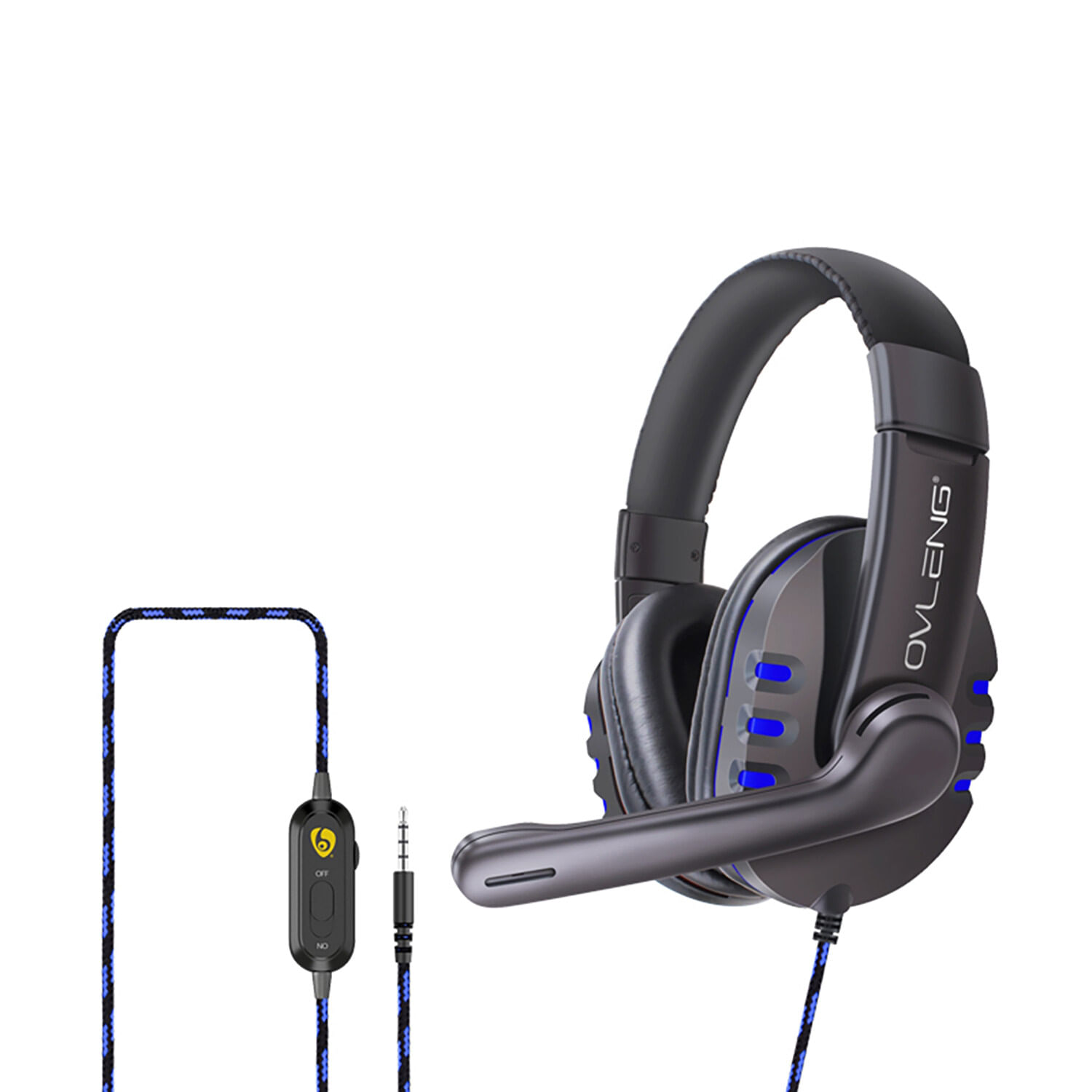 Audifonos Para Juegos Ovleng P3 3,5 Mm Con Cable Sobre La Oreja Diadema Ajustable Azul Oscuro