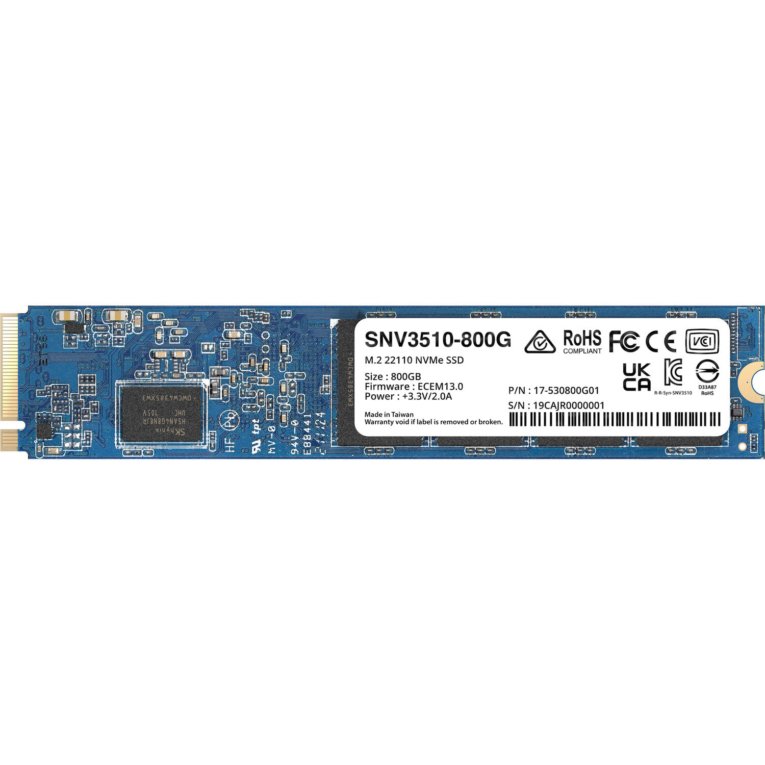 Ssd Synology Snv3510 Nvme M.2 22110 de 800Gb