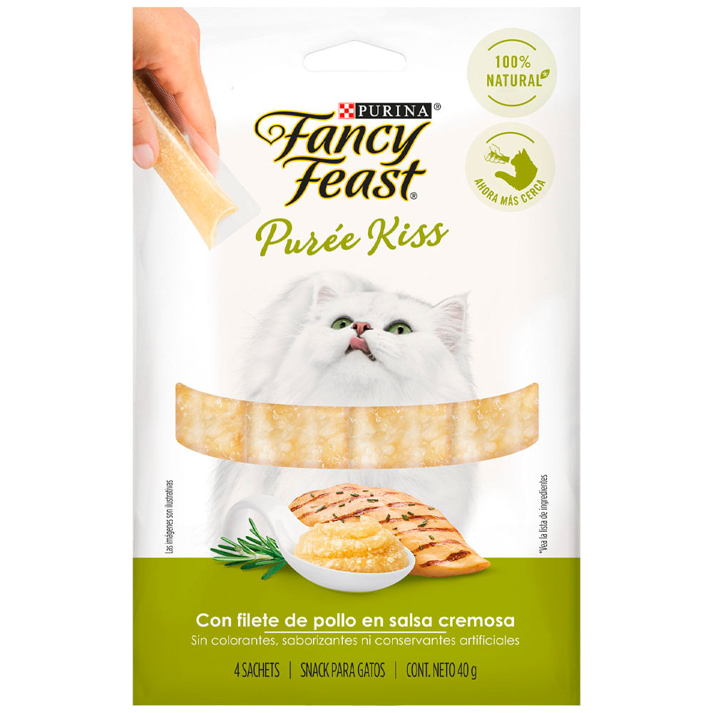 Snack Super Premium para Gatos FANCY FEAST Kiss con Filete de Pollo de 40 gr