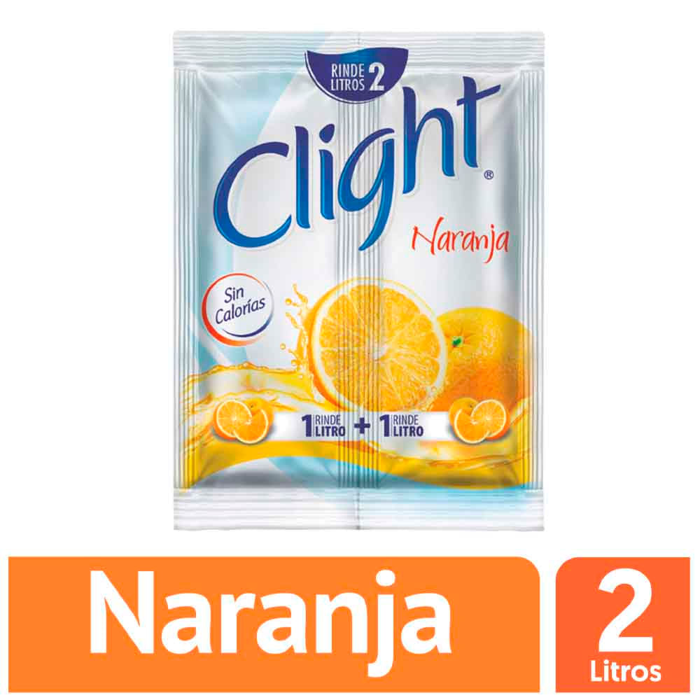 Bebida Instantánea en Polvo CLIGHT Sin Calorías Sabor Naranja en Sobre 14g