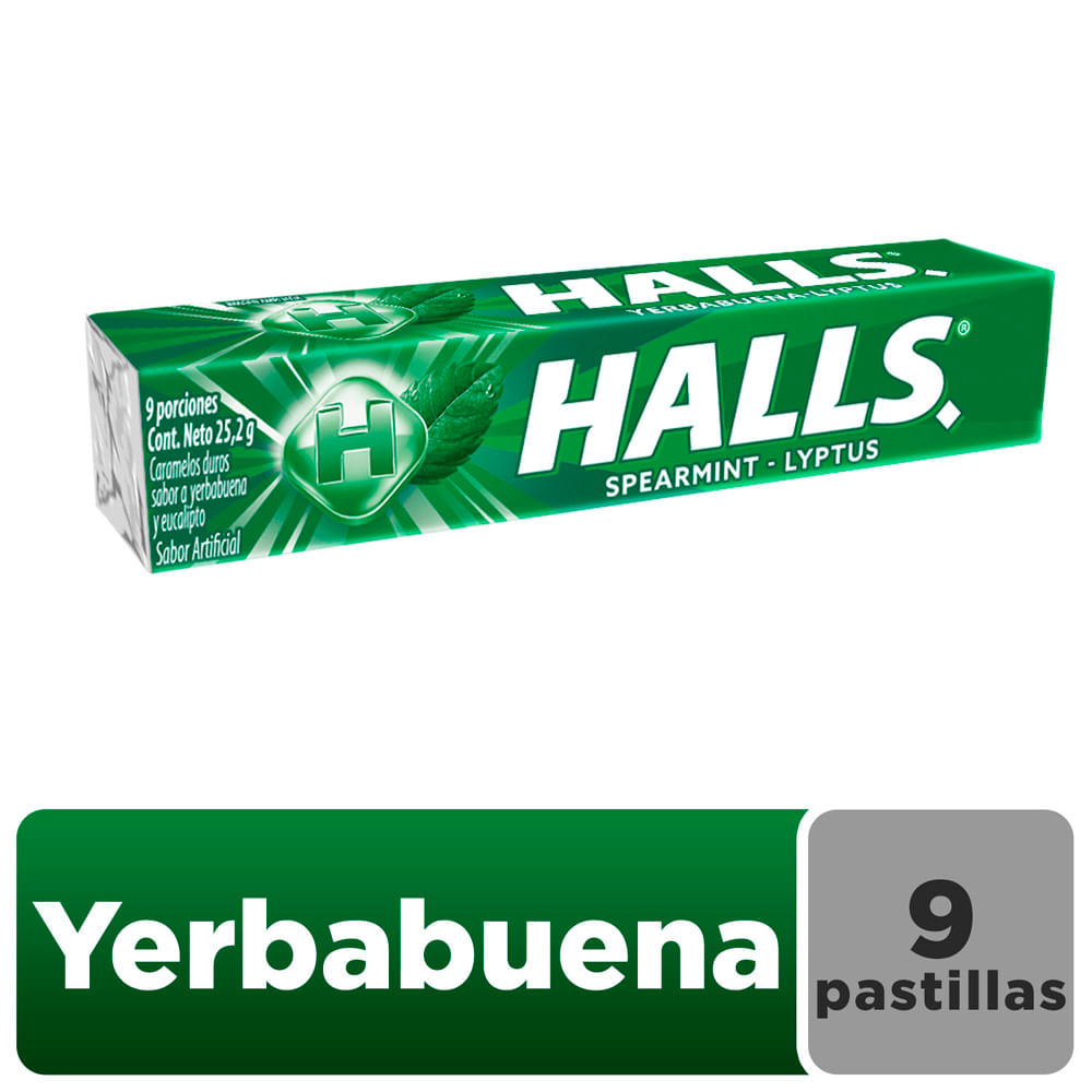 Caramelos HALLS Hierbabuena Paquete 9un