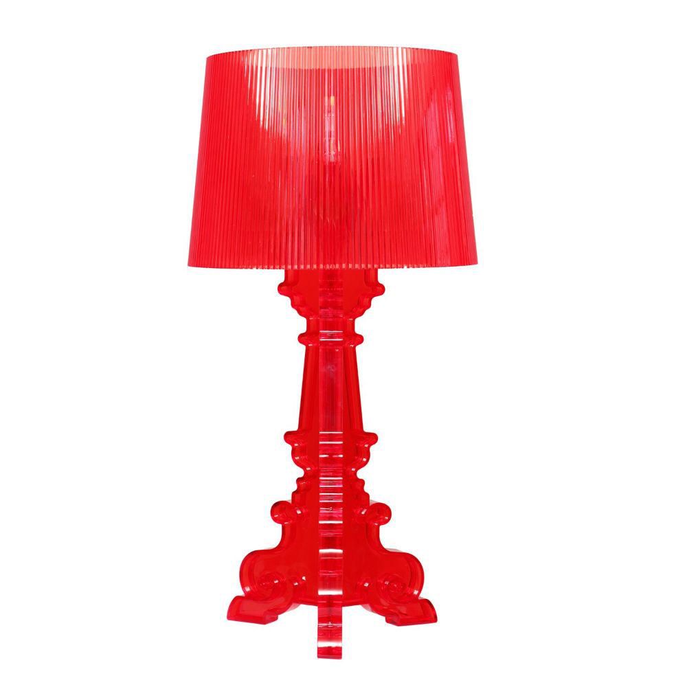 Lámpara De Mesa 3 Luces Rojo Policarbonato E14
