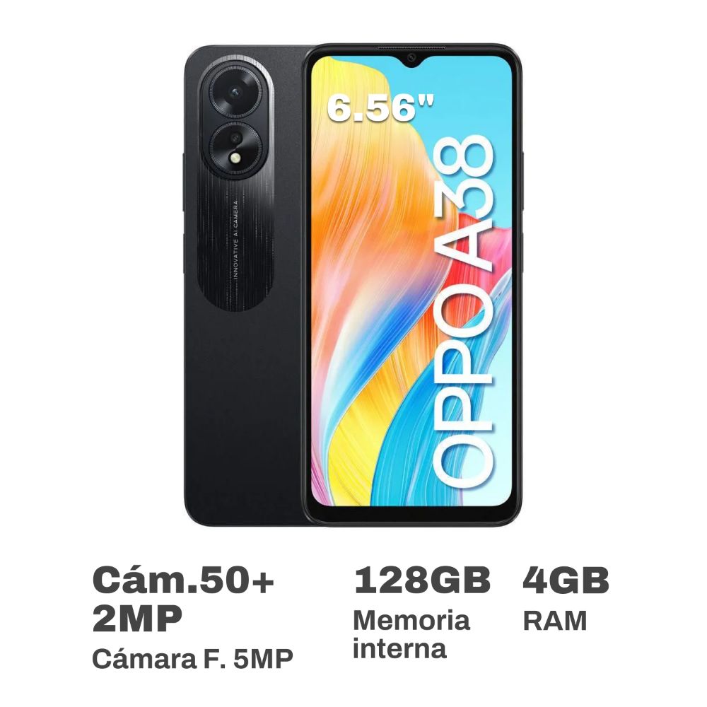 Celular Oppo A38 6.56" 4GB RAM 128GB Negro