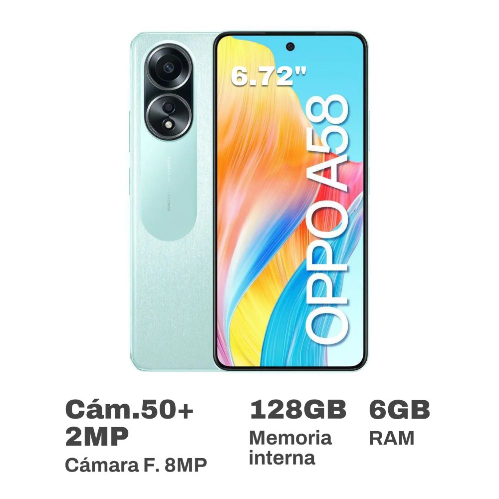 Celular Oppo A58 6.72" 6GB RAM 128GB Verde